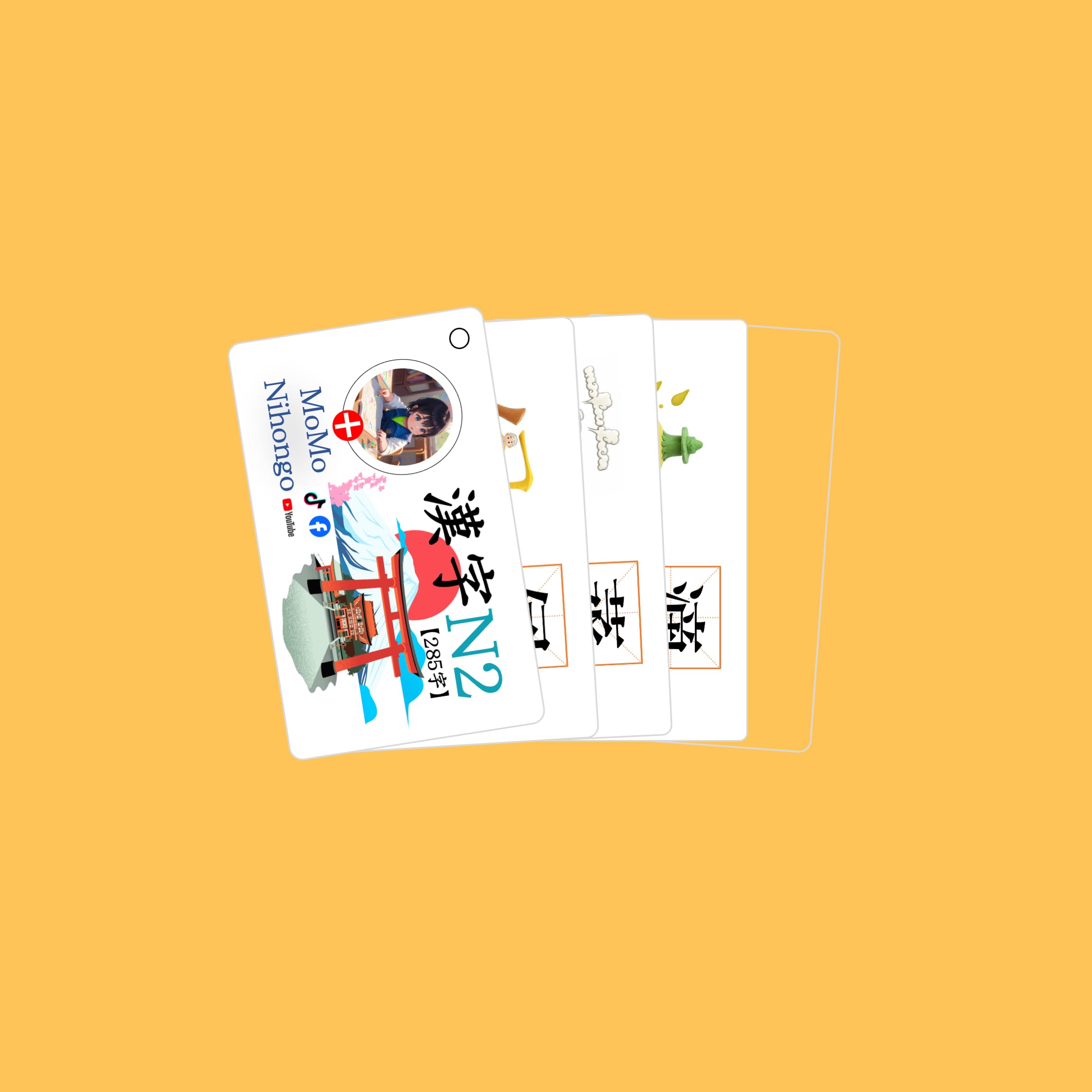 Amazon.co.jp: MoMo Nihongo N2 - JLPT N2 Kanji Flashcards Tes